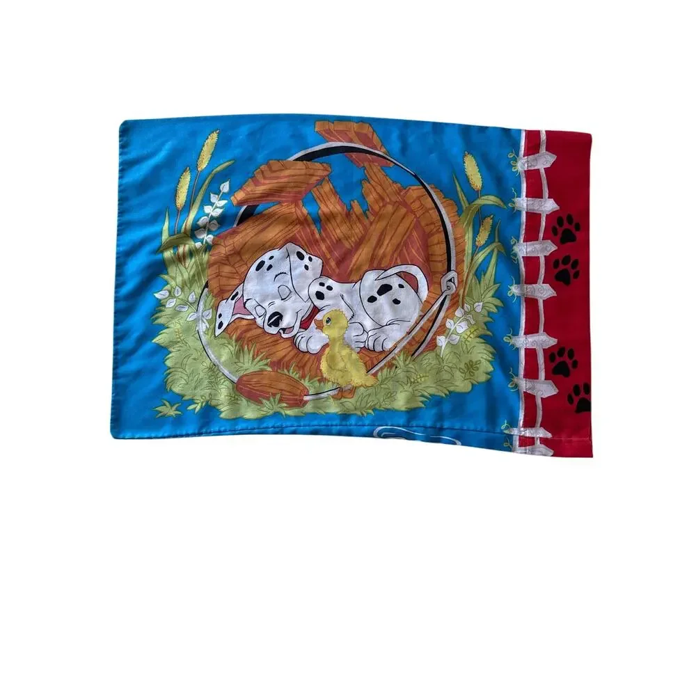 Vintage 90s Disney 101 Dalmatians Double Sided Standard Pillowcase USA